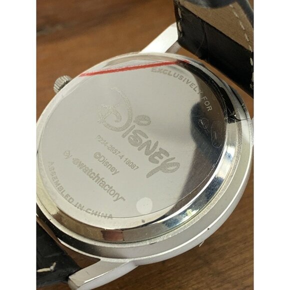 Disney Women\'s Watch Mickey Mouse White Dial Quartz Black Leather 35mm W…